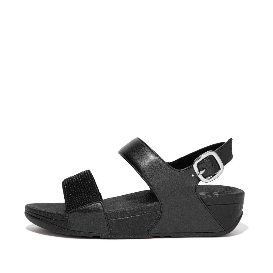 Sandália Fitflop Cristal Com Tira Traseira Toda Preta