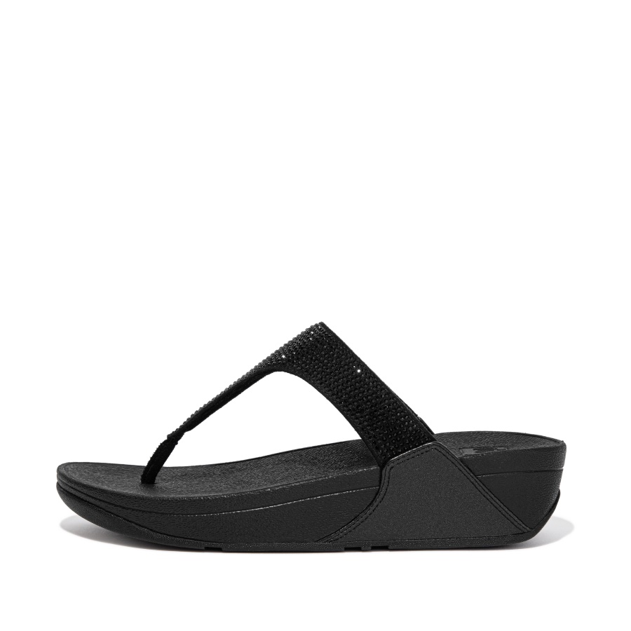 Fitflop Sandália Biqueira De Cristal Toda Preta