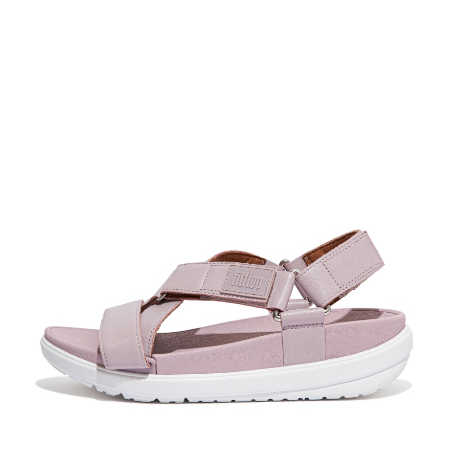 Fitflop Sandália De Tiras Cruzadas De Couro Macio Lilás