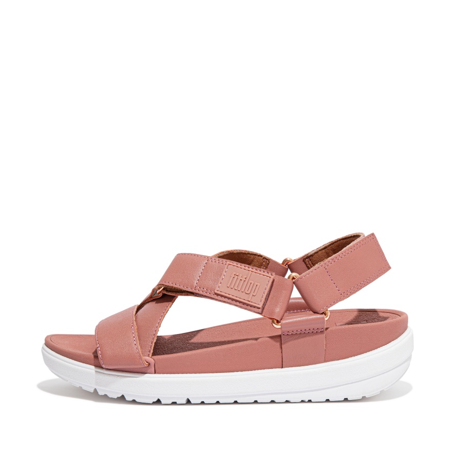 Fitflop Sandália De Tiras Cruzadas De Couro Rosa Quente