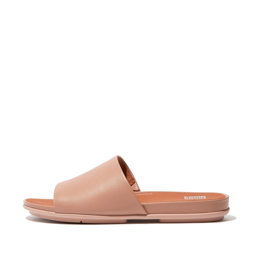 Fitflop Slides De Couro Bege