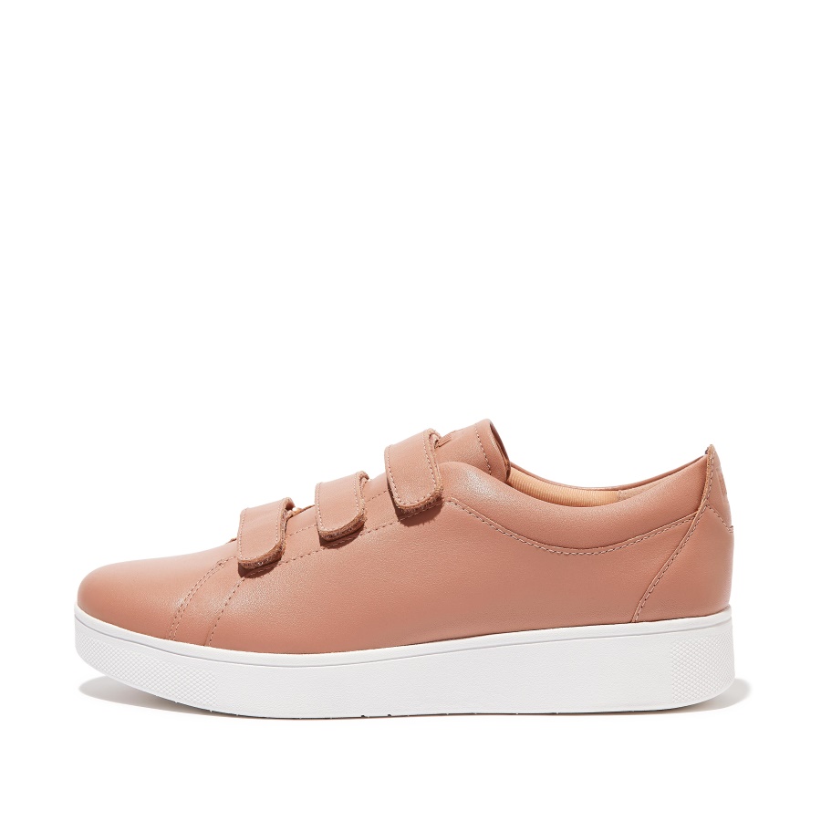 Fitflop Sapatilhas Com Tiras De Couro Nude Rosa