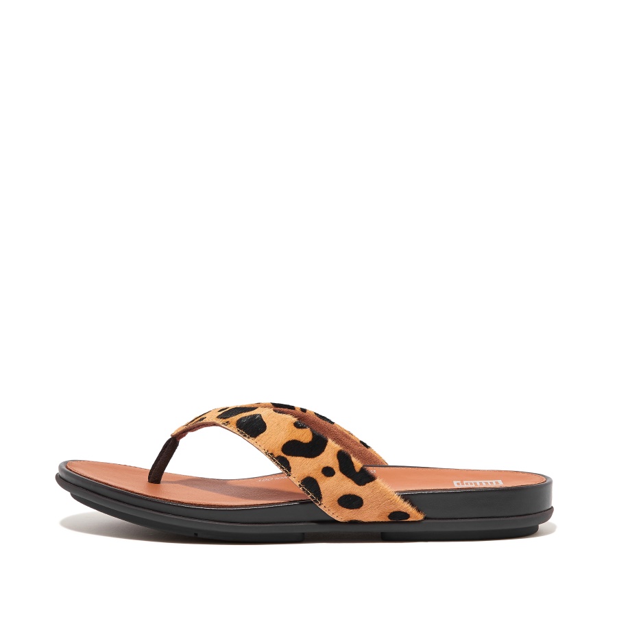 Fitflop Chinelos De Couro Com Estampa De Leopardo Leopardo