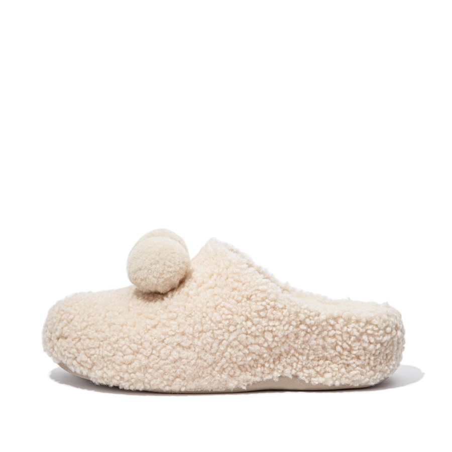 Fitflop Pom-pom Chinelos Tamancos Marfim