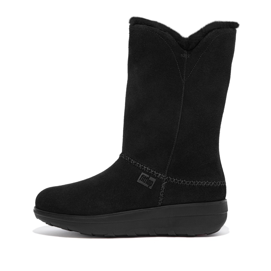 Fitflop Botas De Camurça Com Forro De Shearling Todas Pretas