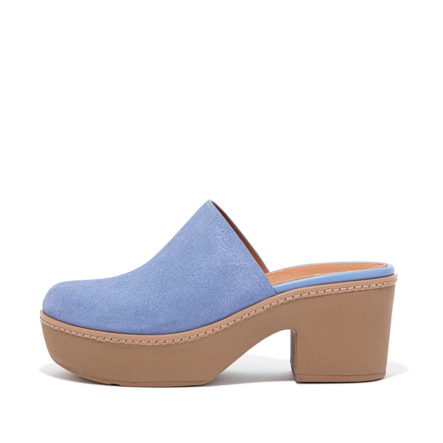 Fitflop Camurça Mule Plataformas Lavanda Selvagem