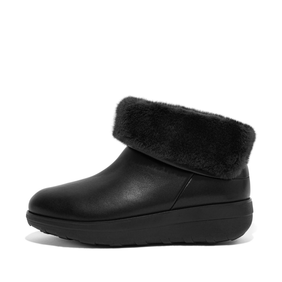 Fitflop Botins Impermeáveis ​​com Forro De Shearling Todo Preto