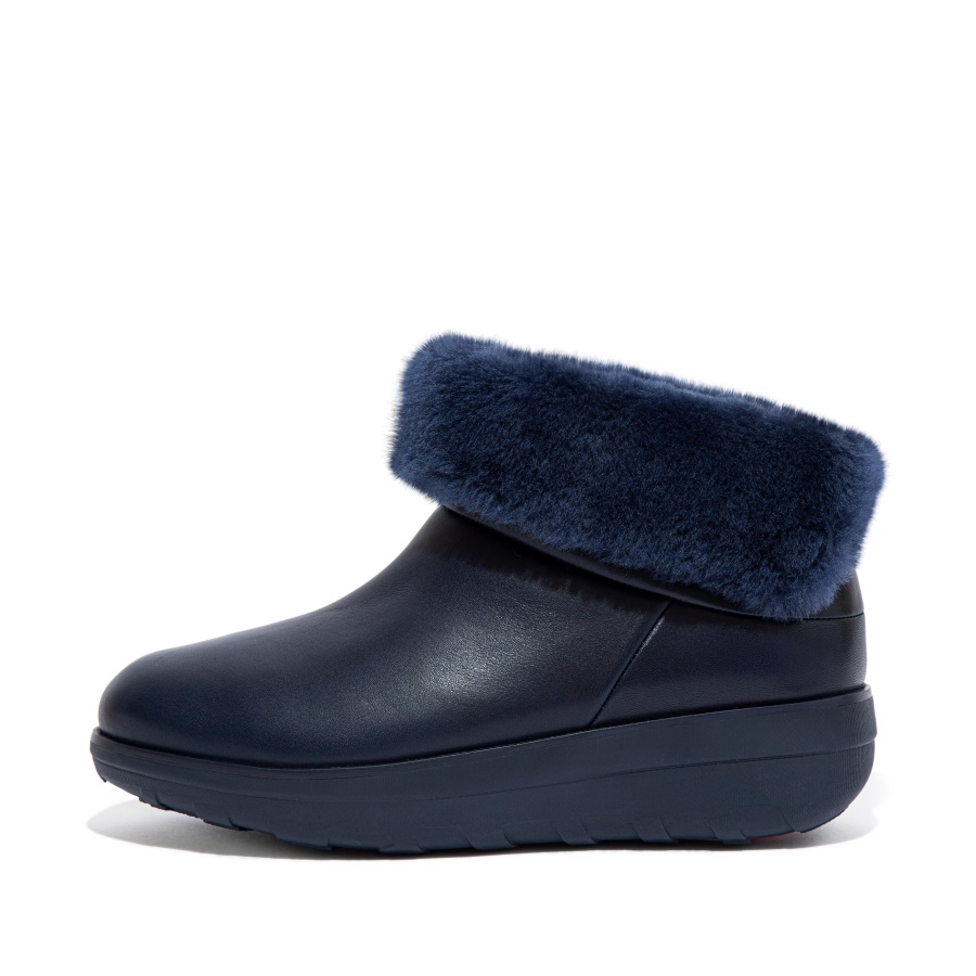 Fitflop Botins Impermeáveis ​​com Forro De Shearling Azul Marinho